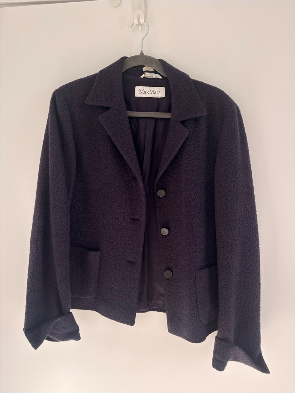 MaxMara Women's Black Bouclé Blazer